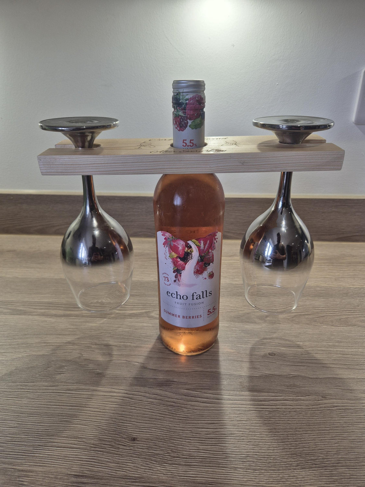 Personalised Wine & Glass Bottle Butler