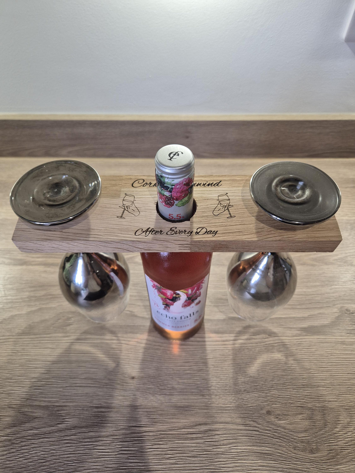 Personalised Wine & Glass Bottle Butler
