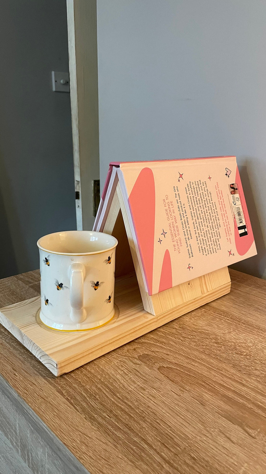 Bedside Book Stand with Cup Holder