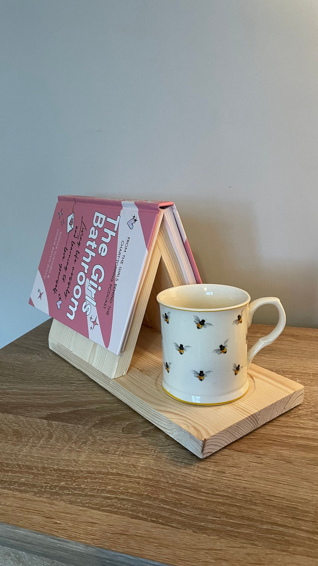 Bedside Book Stand with Cup Holder