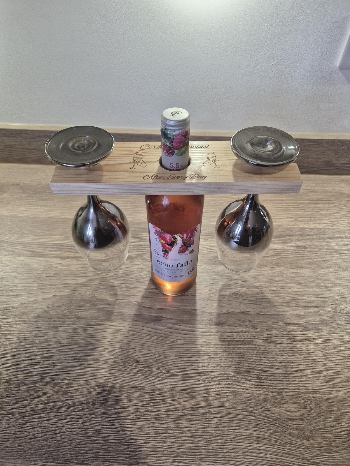 Personalised Wine & Glass Bottle Butler